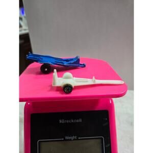 Vintage Tootsie Toy Cycle Trailer Metal Diecast Vehicles White Plastic Trailer